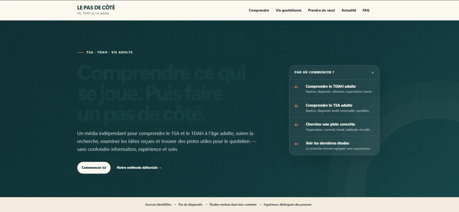 Page d’accueil de Le Pas de côté